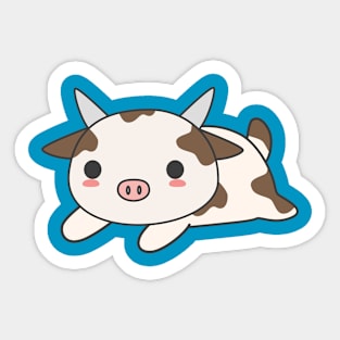 Cute Lazy Cow T-Shirt Sticker